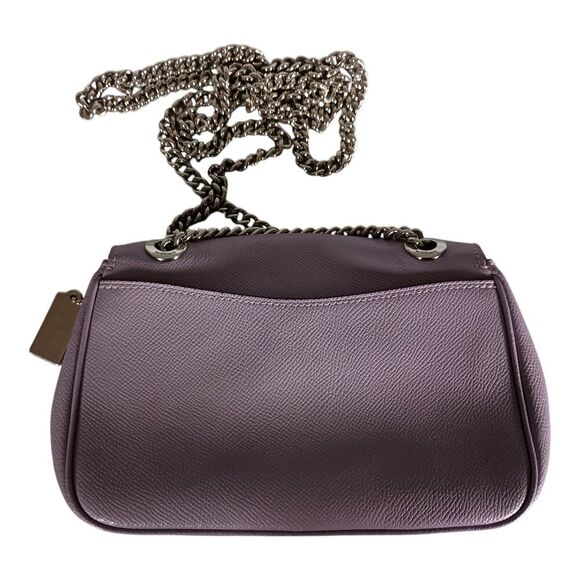 Coach Mini Cassidy Crossbody Bag F77974 Purple Lavender Leather Silver Chain - Picture 6 of 15